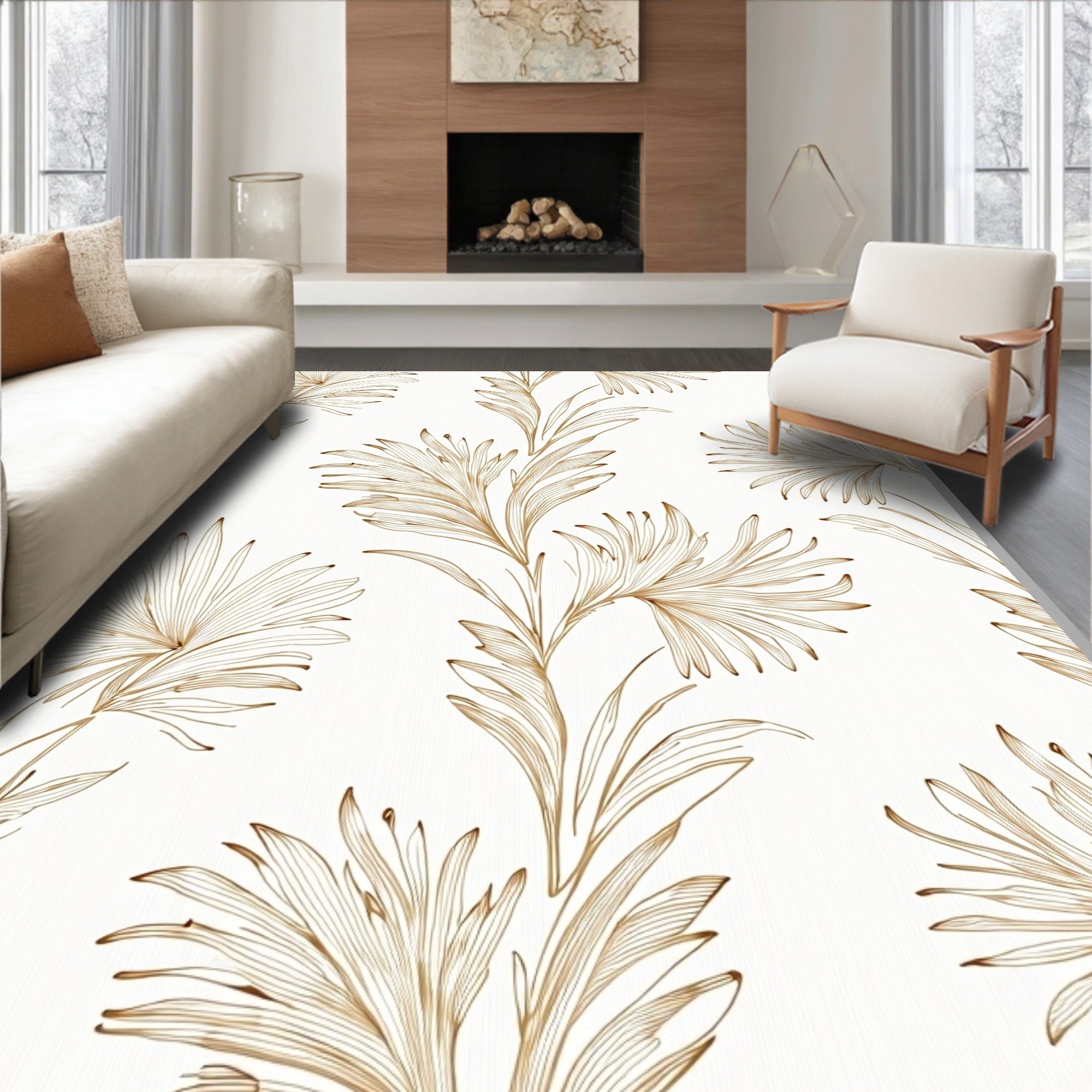 Abstract Marigold Blossom Design with Detailing (Gold) - ODIKA