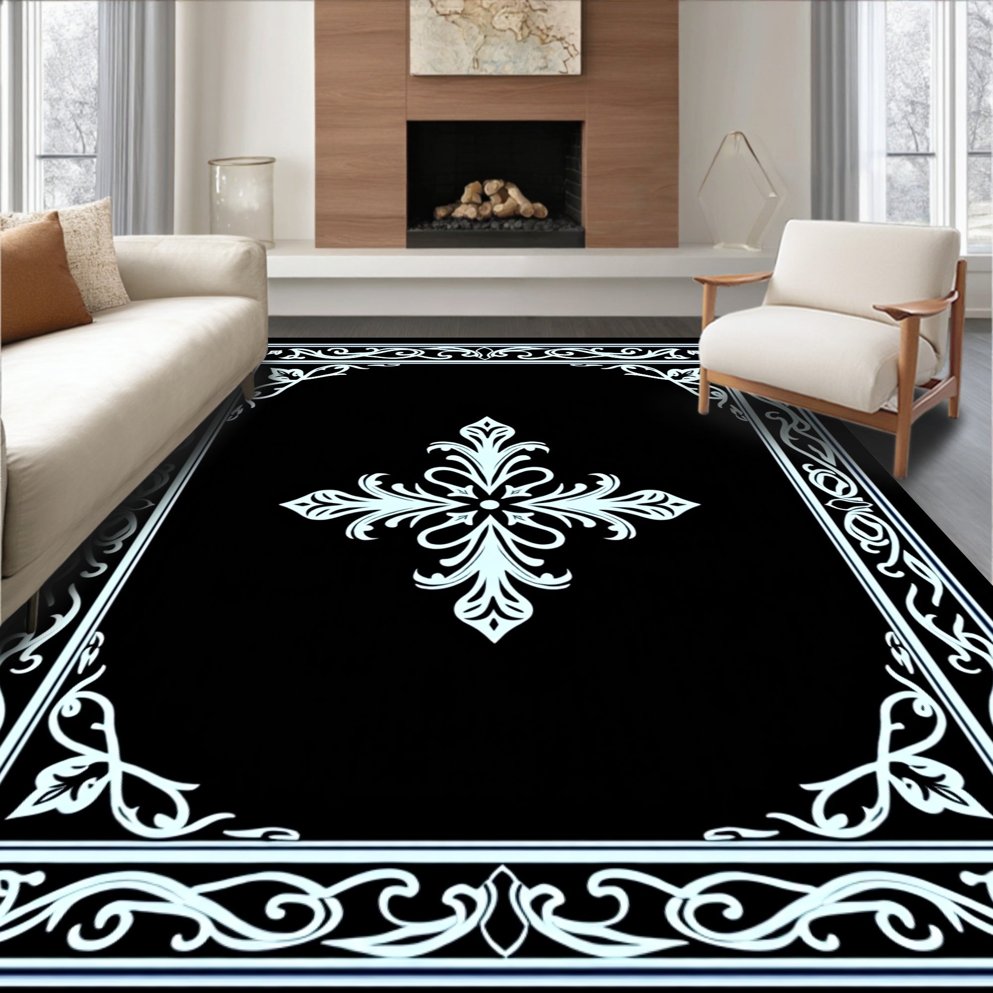 Gothic Damask Ornamental with Baroque Flourishes (Black) - ODIKA