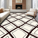 Sophisticated Trellis Network Abstract Symmetrical Basketweave(Brown)