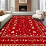 Festive Botanical Vintage Holiday Tapestry(Red)
