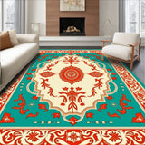 Citrus Burst Medallion Design with Intricate Floral Motifs (Red)