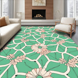 Floral Petal Mosaic with Interlocking Petals (Green)