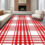 Nordic Holiday Interlocking Plaid with Festive Check Motif(Red)