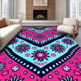 Interlocking Chevron Motif with Abstract Floral Embellishments (Pink)