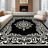 Abstract Damask Scrollwork Heritage Motif(Black)