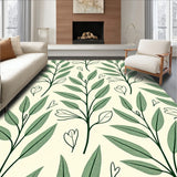 Botanical Sage Leaf Motif with Delicate Vine Tracery Design(Green)
