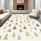 Yuletide Cheer Xmas Tree Kitchen Area Beige Holiday(Beige)