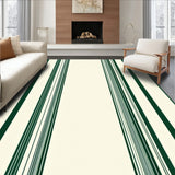 Cream and Green Stripe Area(Beige)