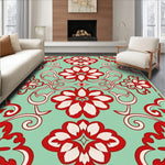 Art Nouveau Floral Maze with Curved Petal Details and Twisting Vines (Green) - ODIKA