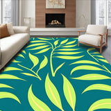 Tropical Palm Frond Botanical with Modern Leaf Silhouettes(Teal)