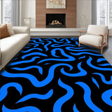 Abstract Animal Inspired Waves with Iridescent Indigo Highlights(Black)