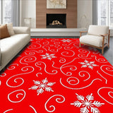 Festive Spiral Swirls with Snowflake Accents and Elegant Scroll Motifs(Red)
