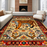 Ultra Soft Area Rug, Non Slip, Stain Resistant, Washable Area Rugs for Living Room, Bedroom, Vintage Boho Non-Slip Animal Print Rug(Yellow)