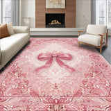 Coquette Ribbon Knot with Whimsical Bow Motif and Curved Detailing(Pink)