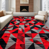Avant Garde Interlocking Triangular with Layered Depth(Red)