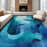 Illusion Deep Sea with Nautical Whale Dolphin and Octopus Tentacle(Blue)