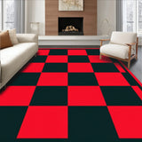 Plaid Check Design with Bold Contrasting Stripes and Crisp Lines(Red)