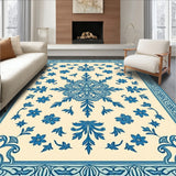 Elegant Floral Medallion Heritage Artisan Vintage Handwoven Treasure (Beige) - ODIKA