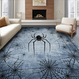 Dark Fantasy Spiderweb Carpet Mysterious Goth Area Rug Decor(Gray)
