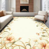 Beige Floral Entrance Flower Petal Design for Entryway(Beige)