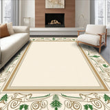 Whimsical Santa Sleigh and Reindeer in Ornate Winter Landscape(Ivory)