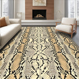 Abstract Snakeskin Area Beige Brown Viscose Print(Beige)