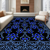 Nocturne Bloom Interlocking Floral Design with Subdued Sapphire Accents(Blue)