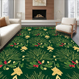 Whimsical Evergreen Interlocking Pine Needle and Holly Design(Green)
