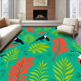 Tropical Rainforest Canopy Botanical Print Indoor Floor Covering(Green)