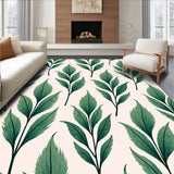 Abstract Feathered Plume Design Textured Floor(Green)
