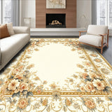 Chic Floral Design Area with Intricate Paisley(Beige)