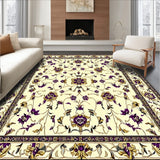 Inspired Floral with Elegant Purple and Gold Accents(Beige)