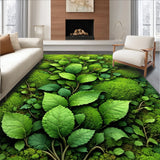 Ultra Soft Area Rug, Non Slip, Stain Resistant, Washable Area Rugs for Living Room, Bedroom, leaf shag bathroom mat(Green)