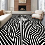 Monochrome Art Chevron Illusion Motif(Black)