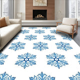 Nordic Snowflake Tapestry Inspired Interlocking Motif Design(Blue)
