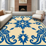 Vintage Distressed Ornamental Design with Central Burst(Beige)