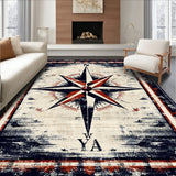 Harbor Master Nautical Star Indoor Transitional Area Rug for Deck(Brown)