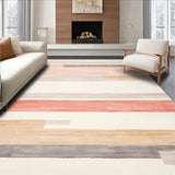 Hallway Runner Non Slip Beige Print Stripe(Beige)