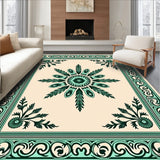 Medallion with Intricate Paisley Border Details (Beige)