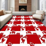 Holiday Tartan Plaid with Whimsical Reindeer Silhouettes(Red)