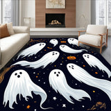 Spooky Ghostly Halloween Area Rug(White)