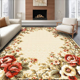 Ultra Soft Area Rug, Non Slip, Stain Resistant, Washable Area Rugs for Living Room, Bedroom, Beige Floral Vintage Stain Resistant Living Room(Beige)