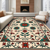 Rustic Botanical Interlocking Floral Scrollwork(Beige)