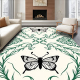 Celestial Moth Botanical Tapestry with Phase Motifs(Black)