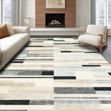 Modern Geometric Striped Area for Entryway and Porch(Black)