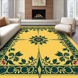 Festive Holly Leaf Medallion with Intricate Border Design(Yellow)