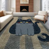 Ultra Soft Area Rug, Non Slip, Stain Resistant, Washable Area Rugs for Living Room, Bedroom, Cute Cat Bathroom Shag Rug for Kids(Gray)