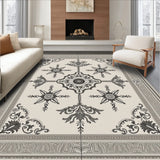 Vintage Distressed Medallion Floral Damask Elegant Heirloom(Beige)