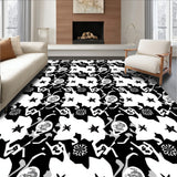 Houndstooth Texture with Medallion Overlay(Black)