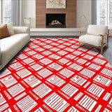 Classic Checkered Plaid with Crisp Contrast Lines and Bold Stripes(Red)